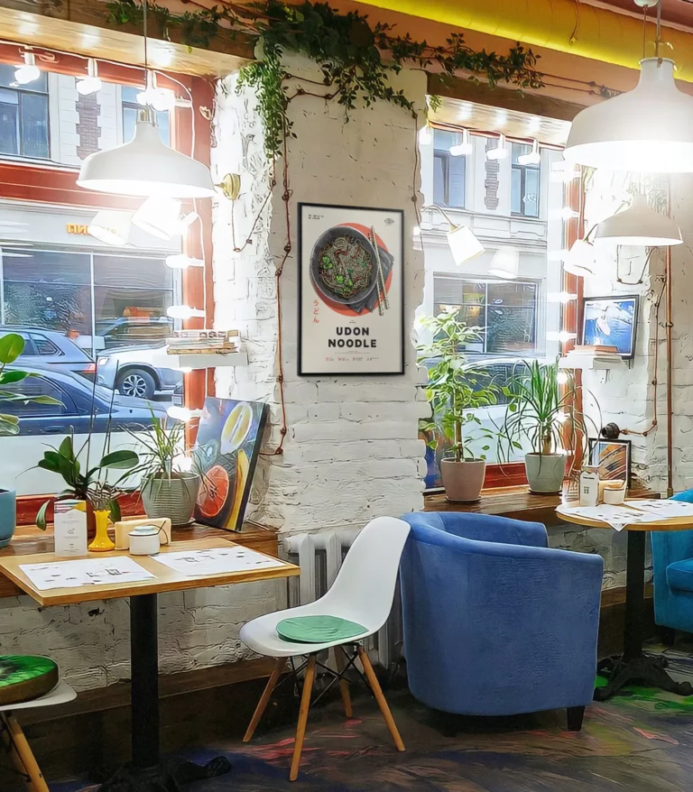 Mid-century modern Udon Noodle recipe poster