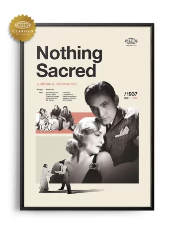 Mid-century Classic Nothing Sacred movie poster