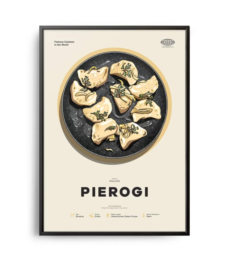 Mid-century modern Pierogi recipe poster