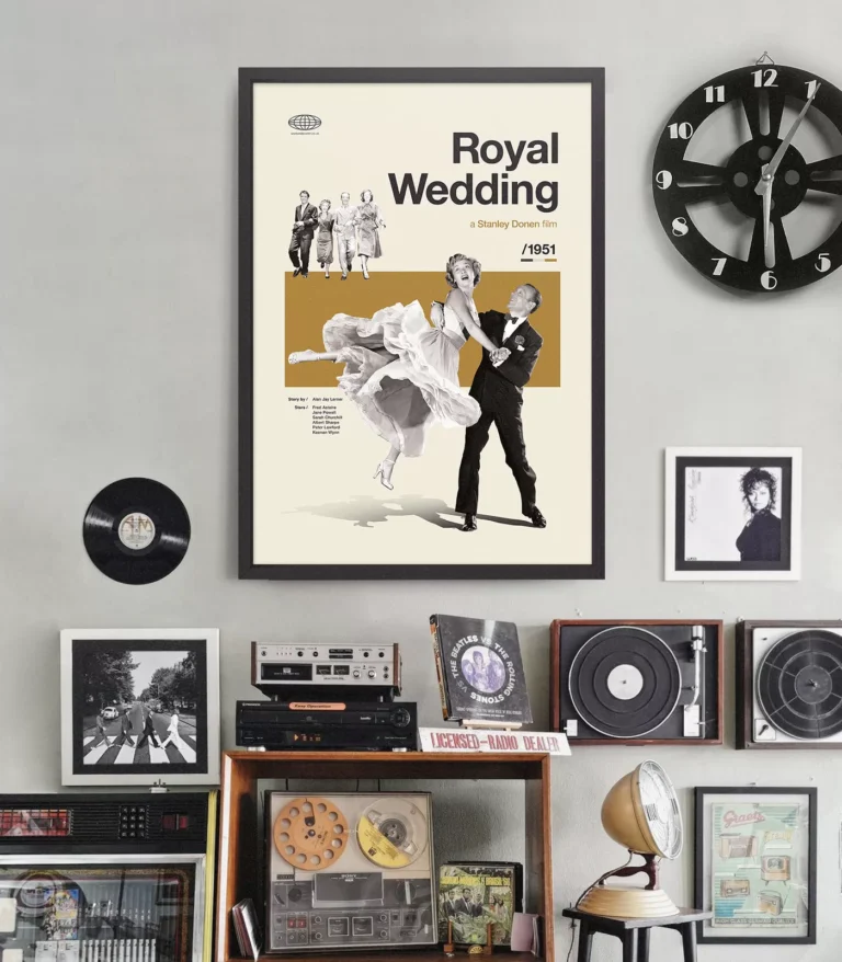 Mid-century Classic Royal Wedding movie poster