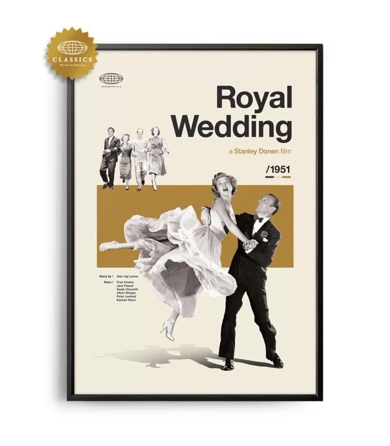 Mid-century Classic Royal Wedding movie poster