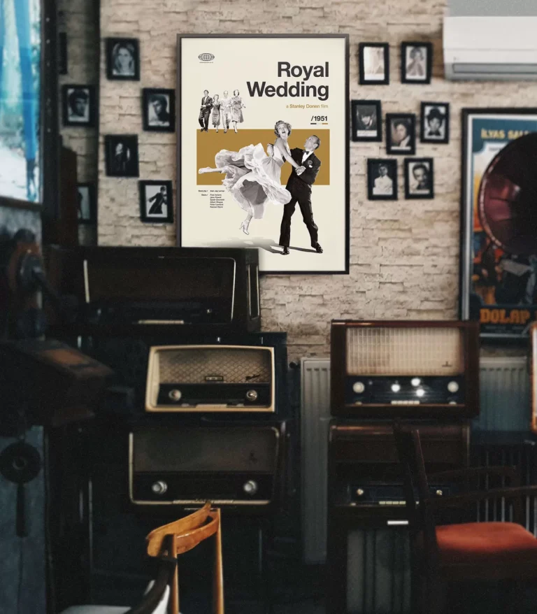 Mid-century Classic Royal Wedding movie poster
