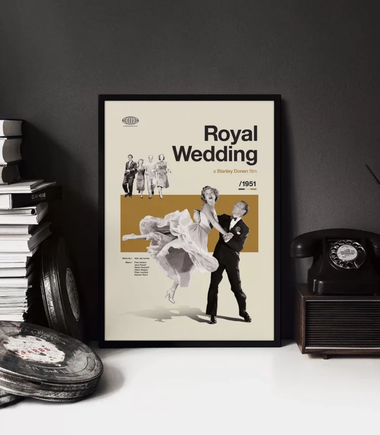Mid-century Classic Royal Wedding movie poster