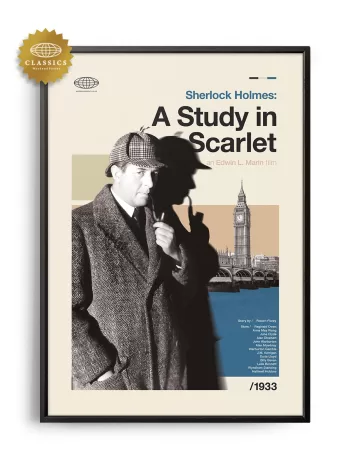 Mid-century Classic Sherlock Holmes: A Study in Scarlet movie poster