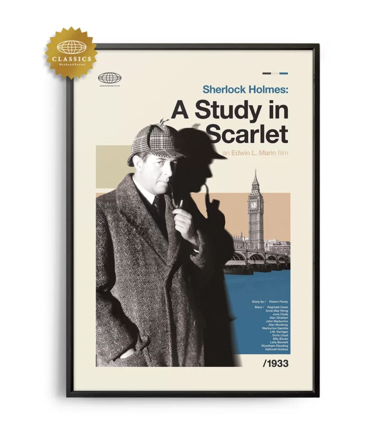 Mid-century Classic Sherlock Holmes: A Study in Scarlet movie poster