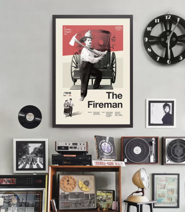 Mid-century Classic The Fireman movie poster