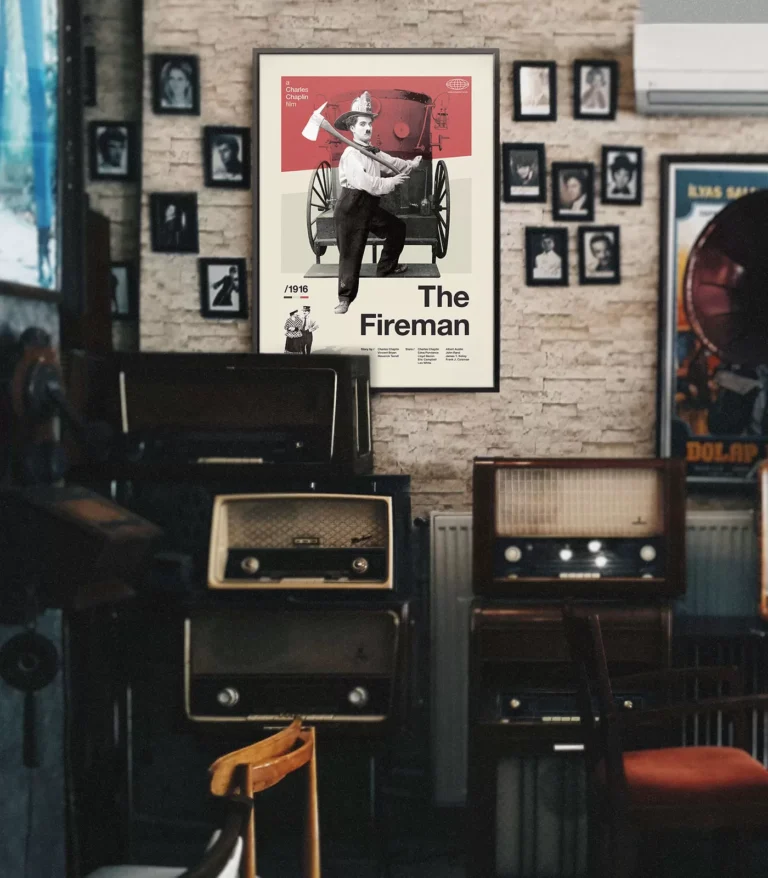 Mid-century Classic The Fireman movie poster