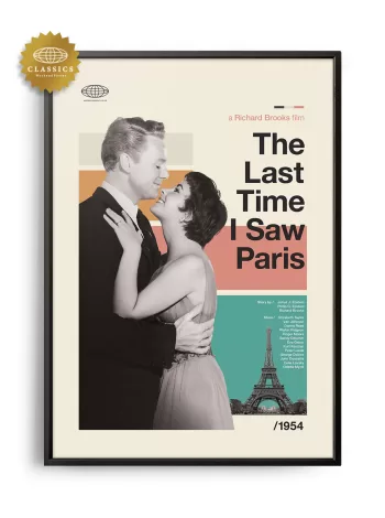 Mid-century Classic The Last Time I Saw Paris movie poster
