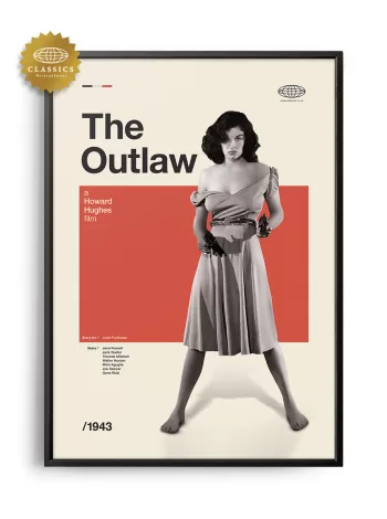 Mid-century Classic The Outlaw movie poster
