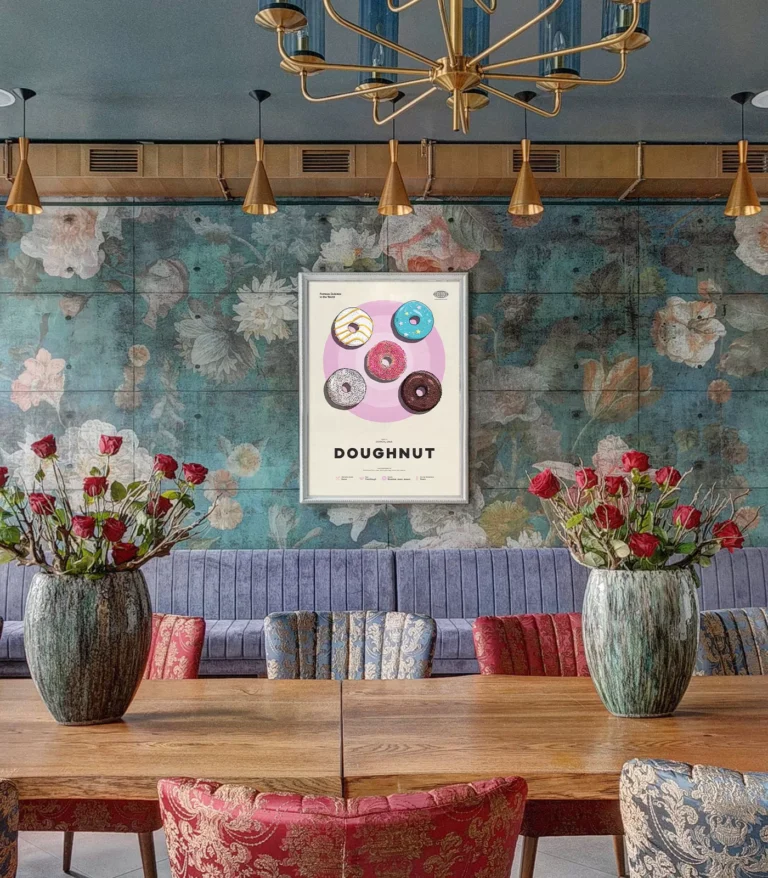 Mid-century modern Doughnut recipe poster