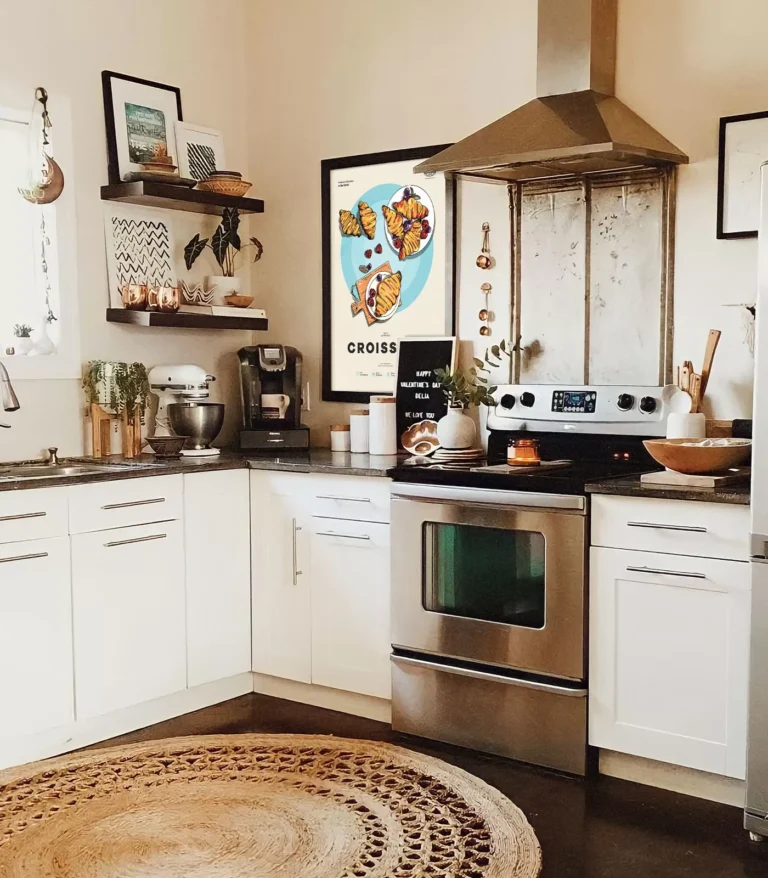 Mid-century modern Croissant recipe poster