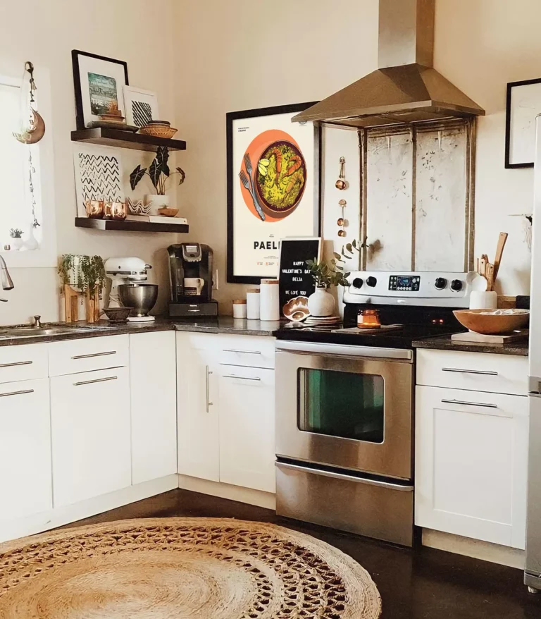 Mid-century modern Paella recipe poster