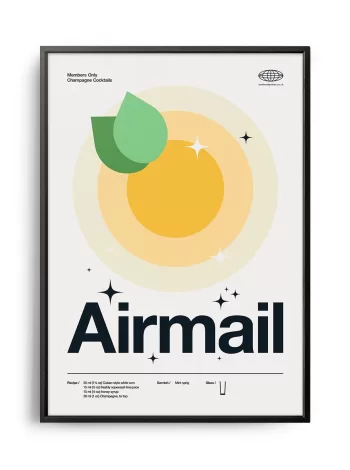Mid-century modern Airmail Cocktail poster