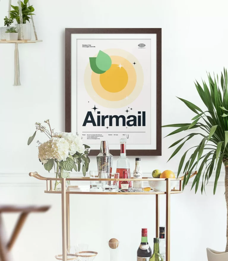 Mid-century modern Airmail Cocktail poster