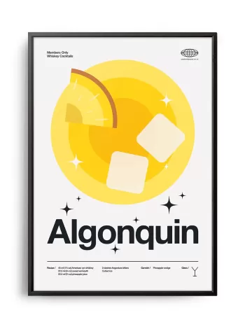 Mid-century modern Algonquin Cocktail poster