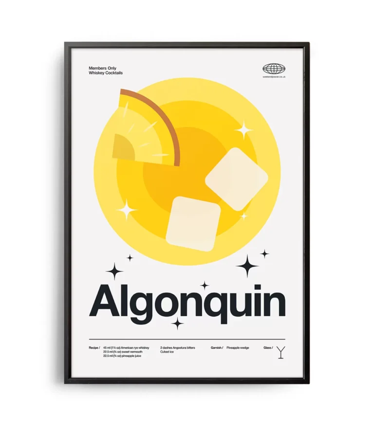 Mid-century modern Algonquin Cocktail poster
