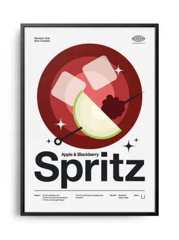 Mid-century modern Apple & Blackberry Spritz Cocktail poster