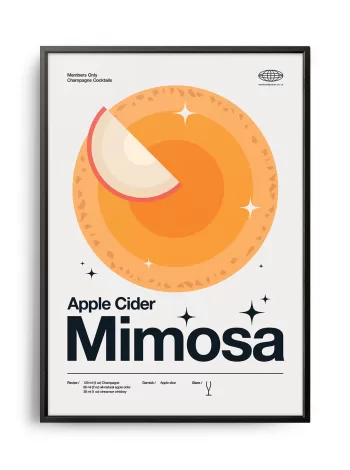 Mid-century modern Apple Cider Mimosa Cocktail poster