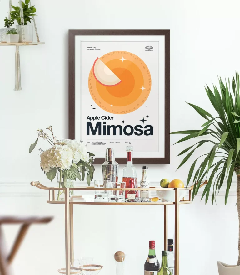 Mid-century modern Apple Cider Mimosa Cocktail poster