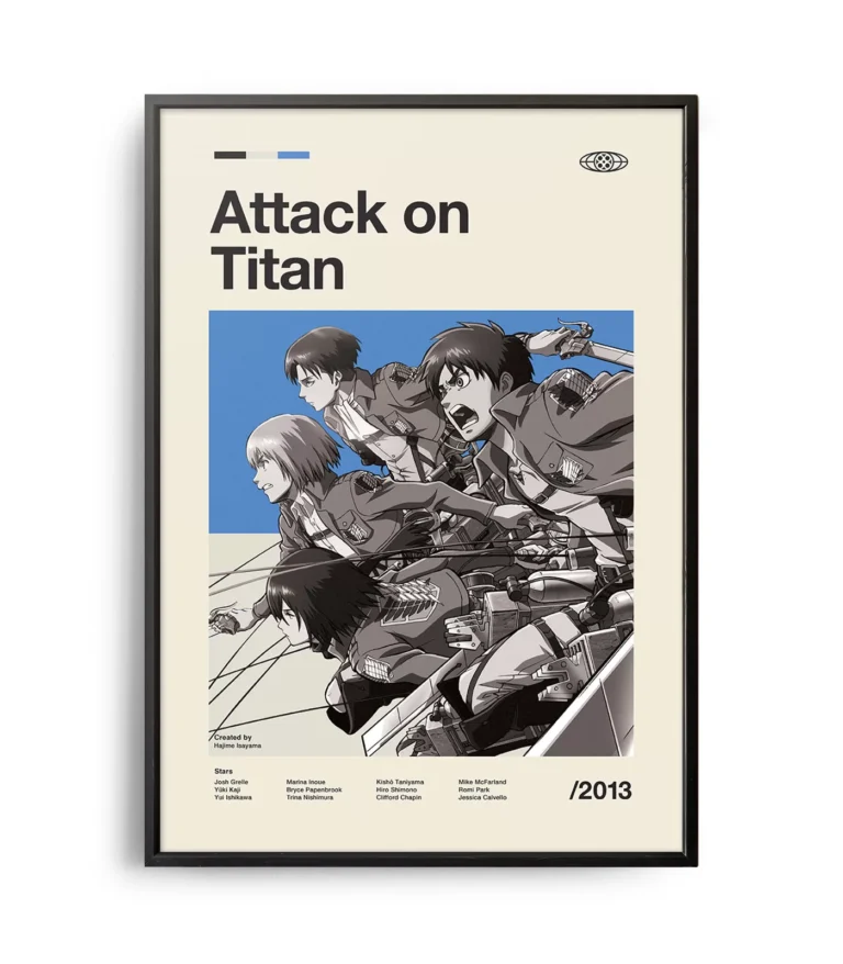 Mid-century modern Attack on Titan TV series poster