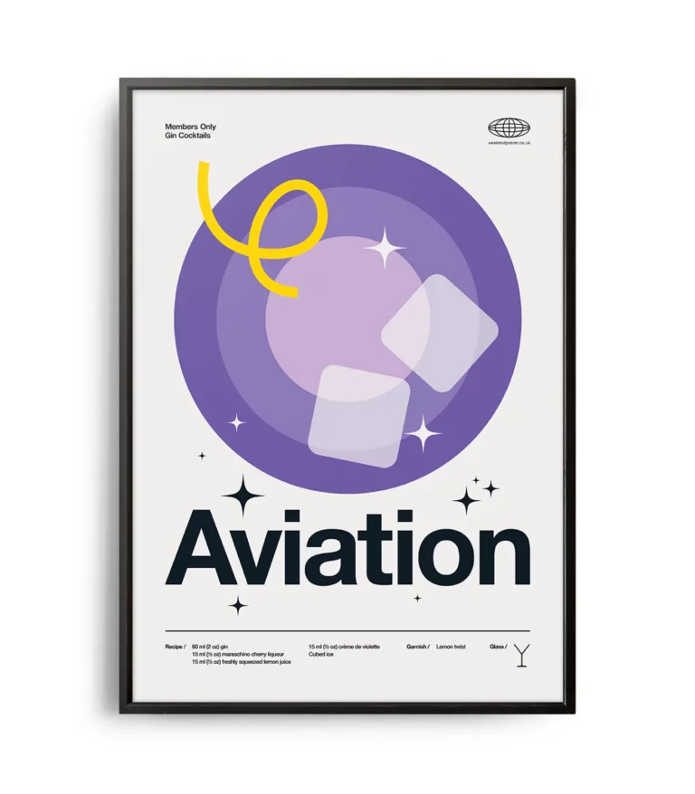 Mid-century modern Aviation Cocktail poster