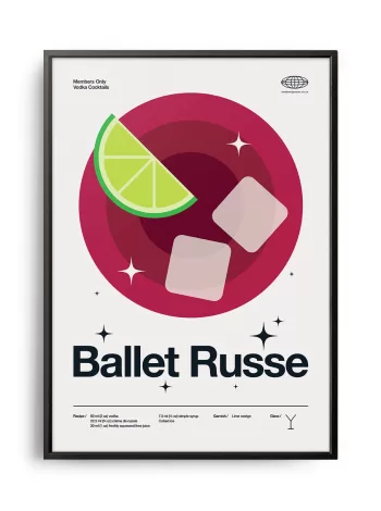 Mid-century modern Ballet Russe Cocktail poster