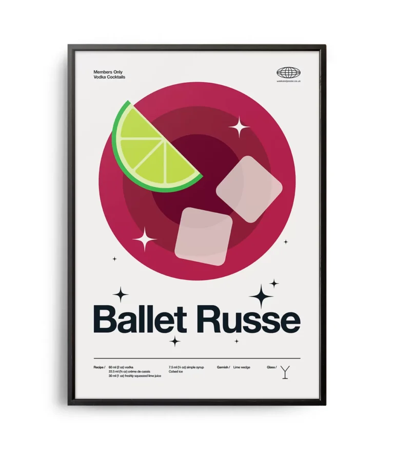 Mid-century modern Ballet Russe Cocktail poster