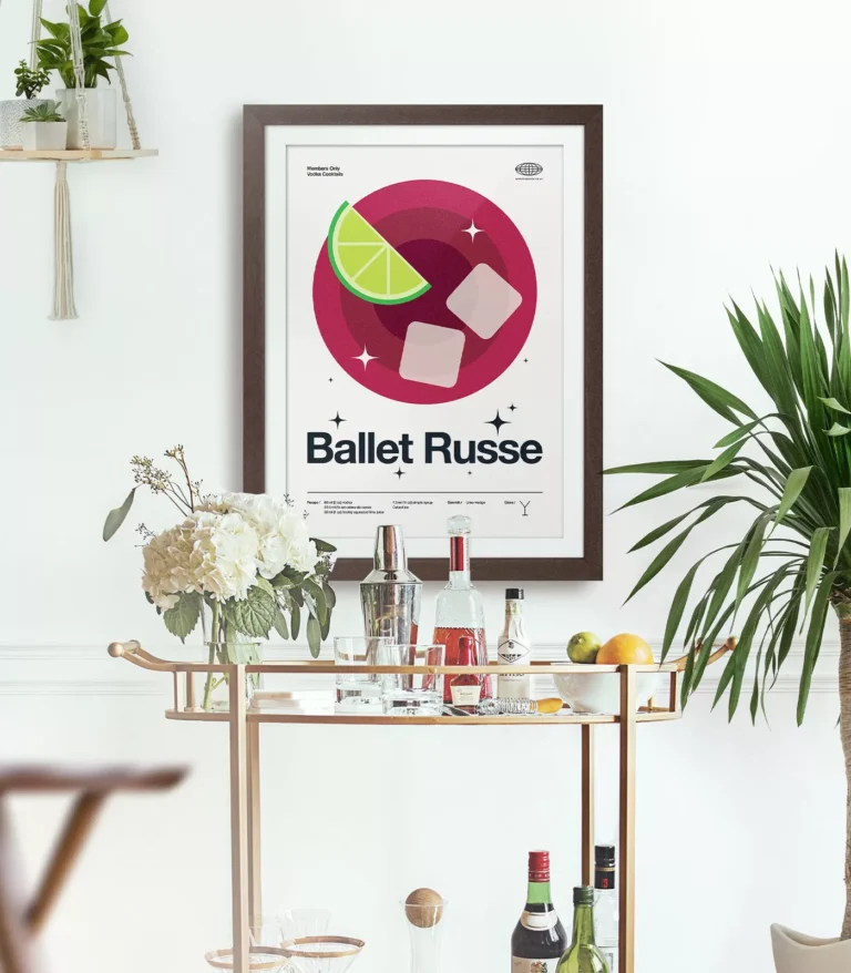 Mid-century modern Ballet Russe Cocktail poster