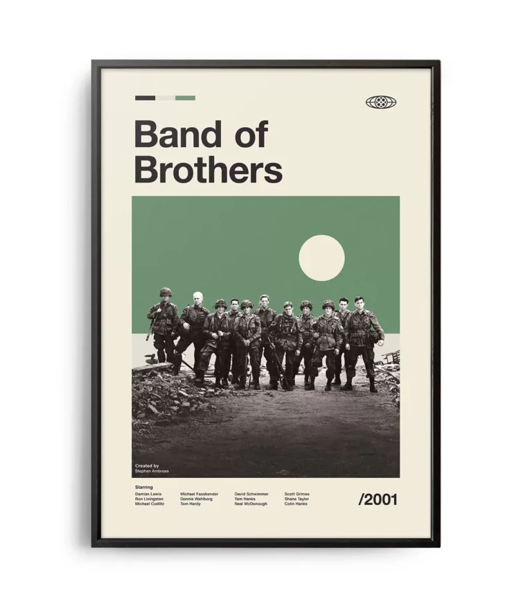 Mid-century modern Band of Brothers TV series poster