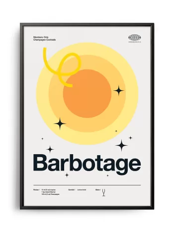 Mid-century modern Barbotage Cocktail poster
