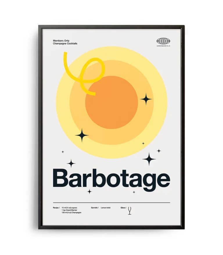 Mid-century modern Barbotage Cocktail poster