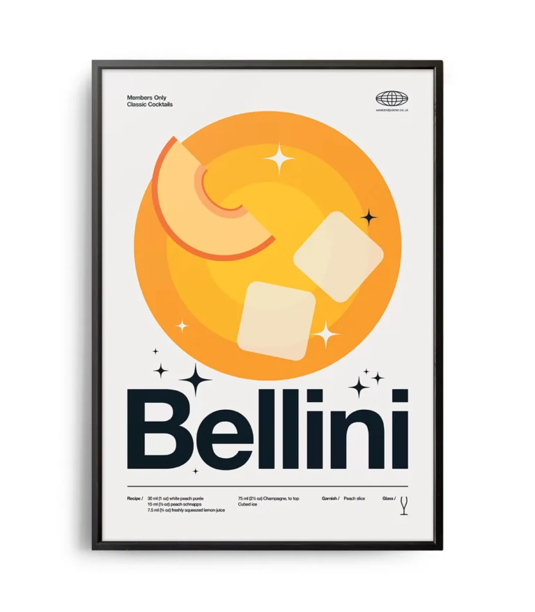 Mid-century modern Bellini Cocktail poster