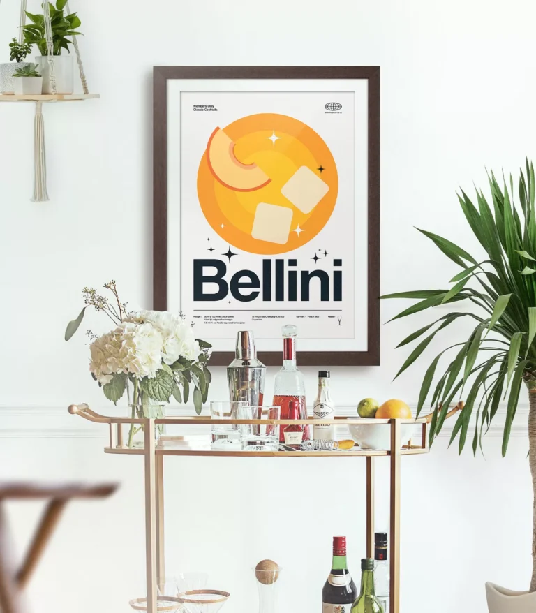 Mid-century modern Bellini Cocktail poster