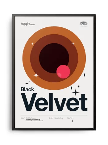 Mid-century modern Black Velvet Cocktail poster