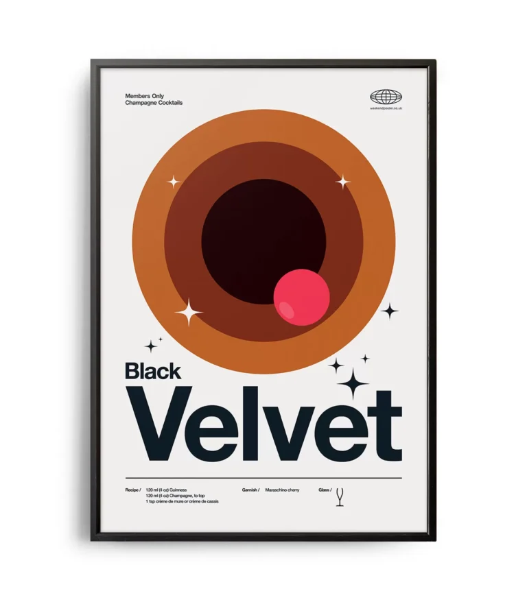 Mid-century modern Black Velvet Cocktail poster