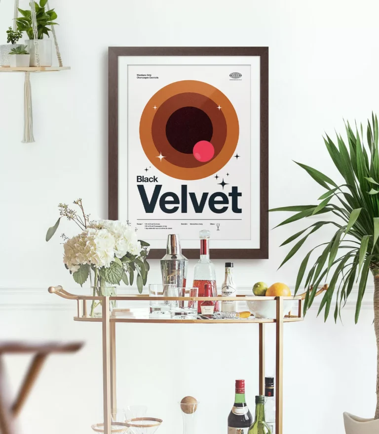 Mid-century modern Black Velvet Cocktail poster