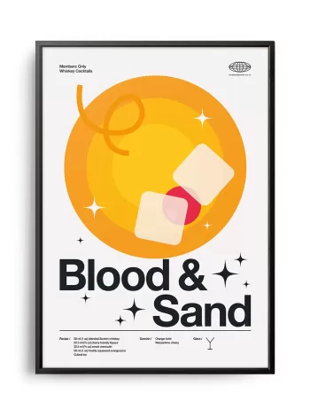 Mid-century modern Blood & Sand Cocktail poster