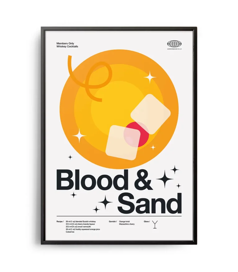 Mid-century modern Blood & Sand Cocktail poster