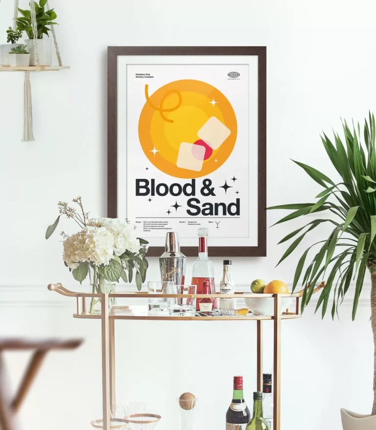 Mid-century modern Blood & Sand Cocktail poster