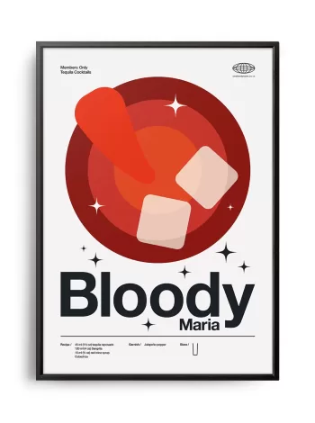 Mid-century modern Bloody Maria Cocktail poster