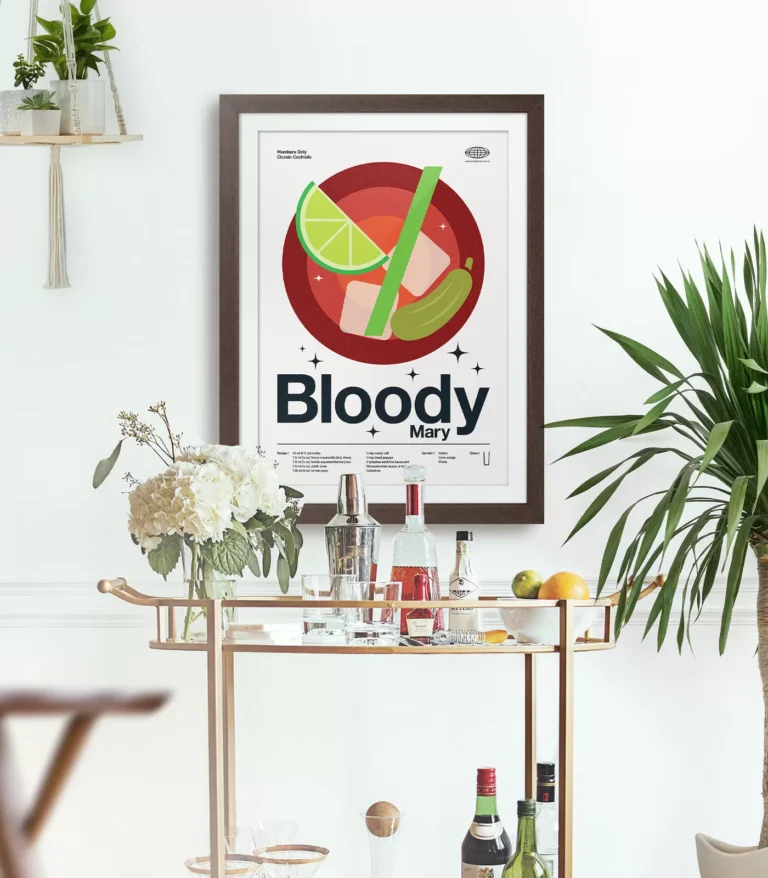Mid-century modern Bloody Mary Cocktail poster