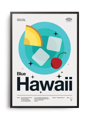Mid-century modern Blue Hawaii Cocktail poster