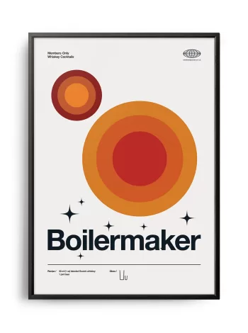 Mid-century modern Boilermaker Cocktail poster