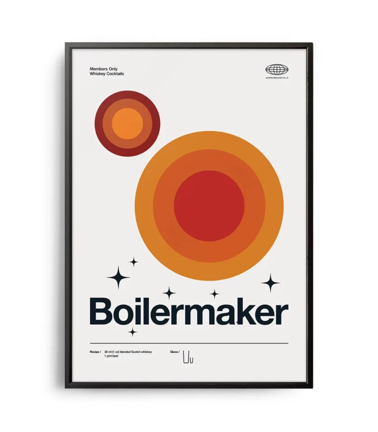 Mid-century modern Boilermaker Cocktail poster