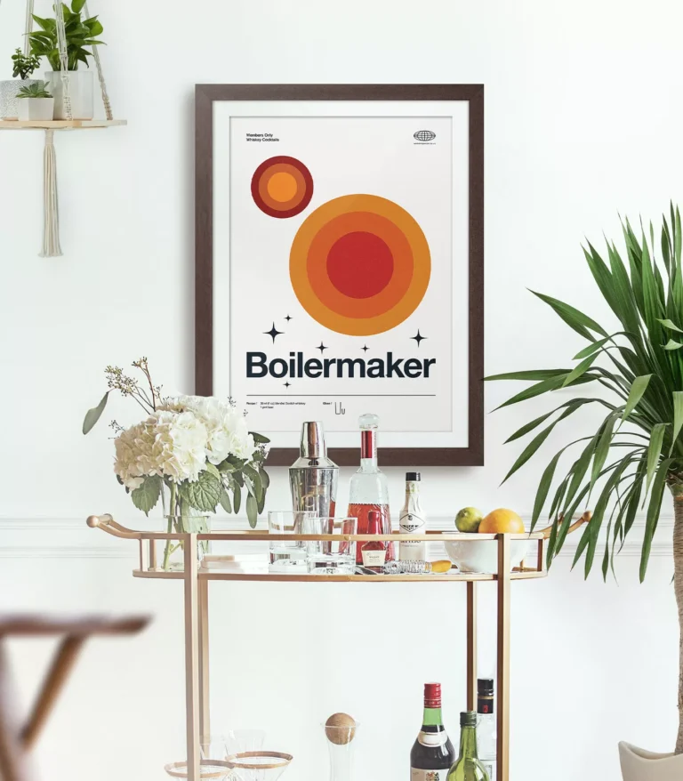 Mid-century modern Boilermaker Cocktail poster