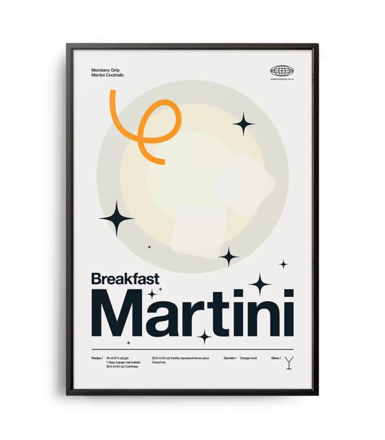 Mid-century modern Breakfast Martini Cocktail poster