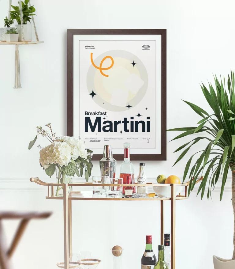 Mid-century modern Breakfast Martini Cocktail poster
