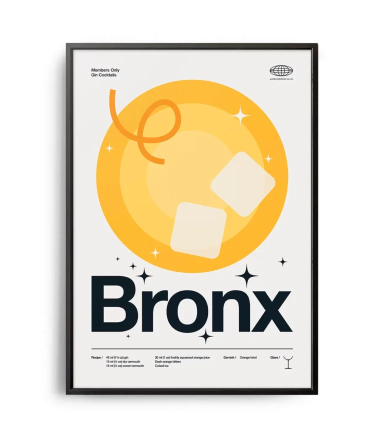 Mid-century modern Bronx Cocktail poster