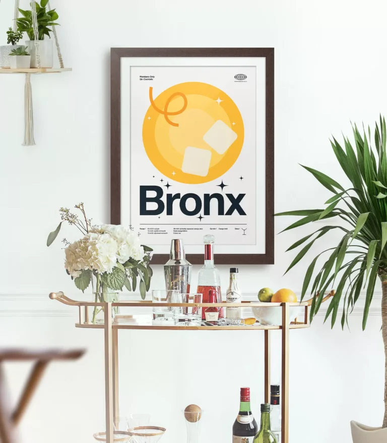 Mid-century modern Bronx Cocktail poster