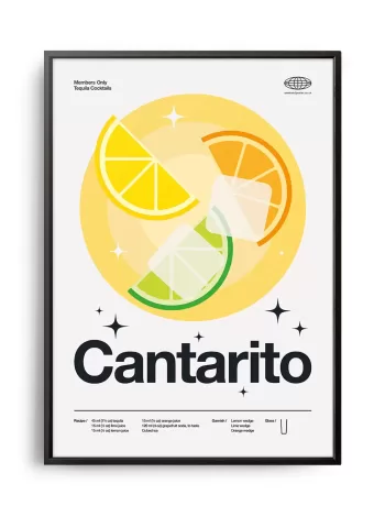 Mid-century modern Cantarito Cocktail poster